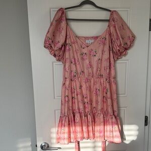 LoveShackFancyXTarget Pink Floral Dress with Puff Sleeves
